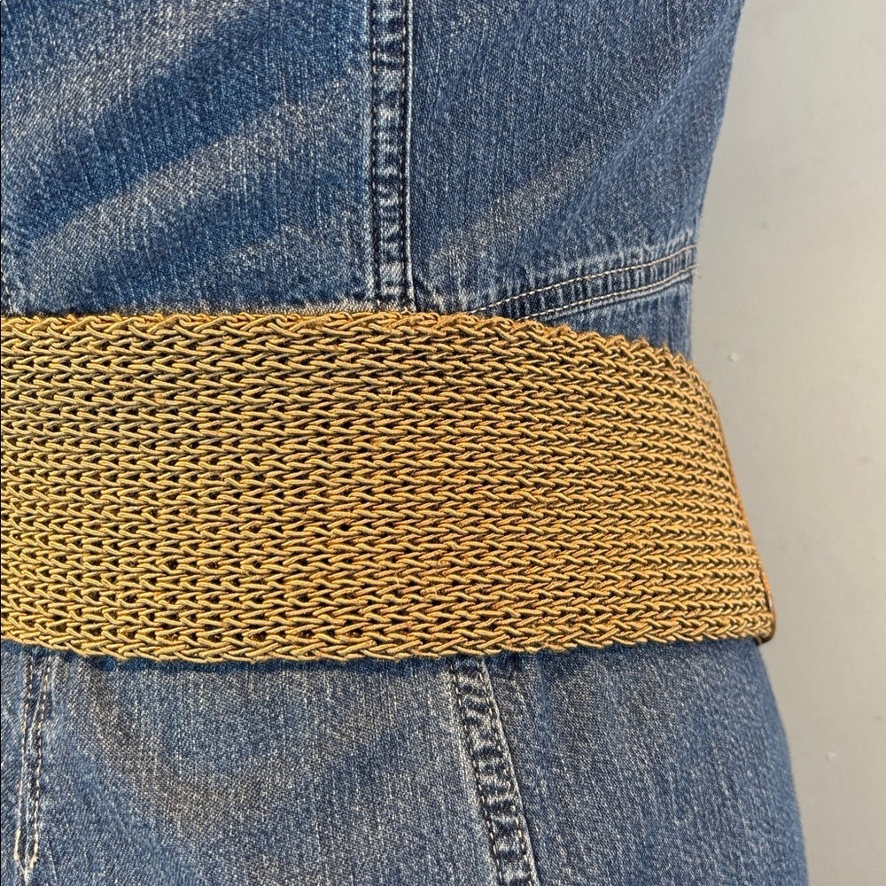 Olsen tan leather and Cotton weaved belt size medium - Picture 4 of 13